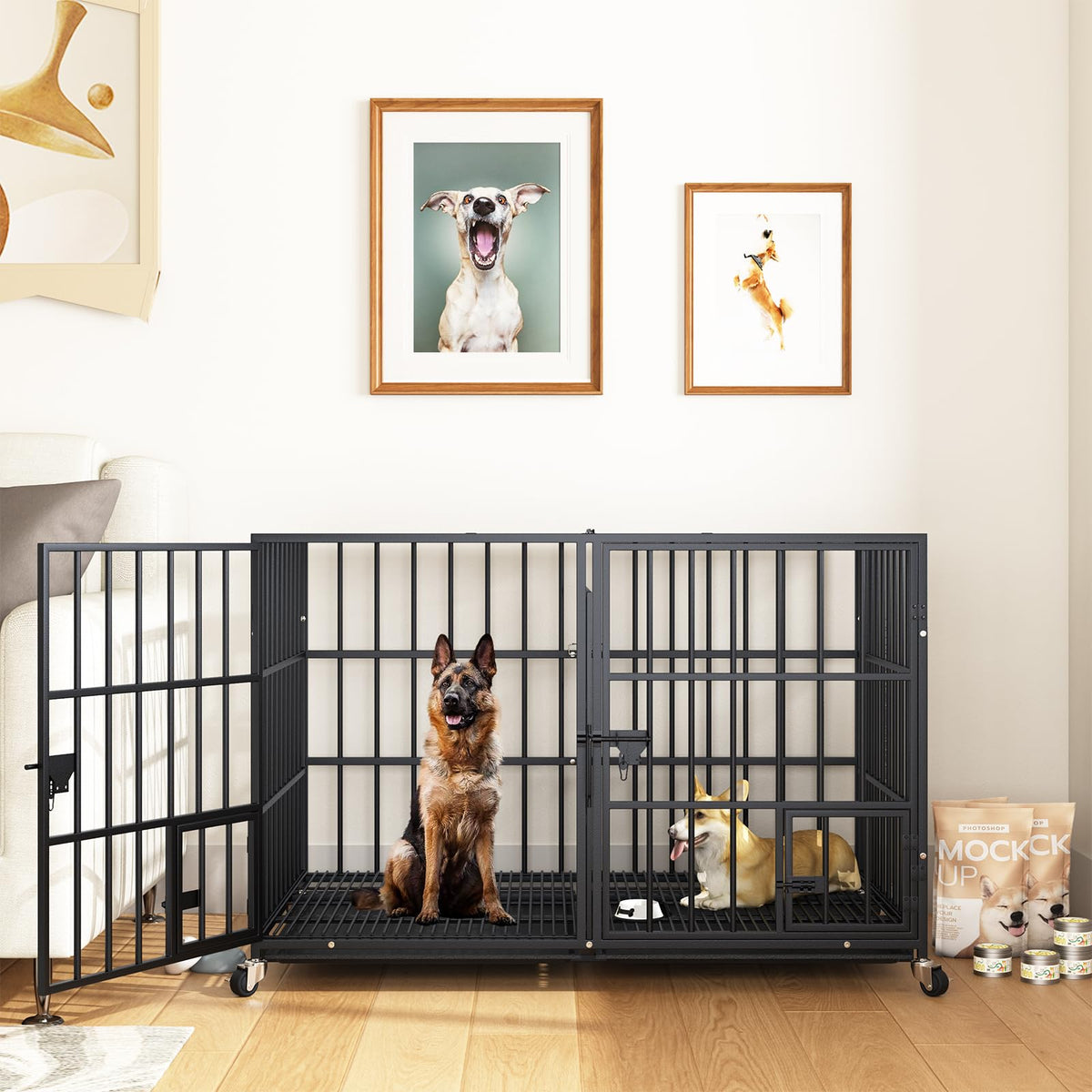 42 Inch Heavy Duty Metal Dog Crate with Divider A22545