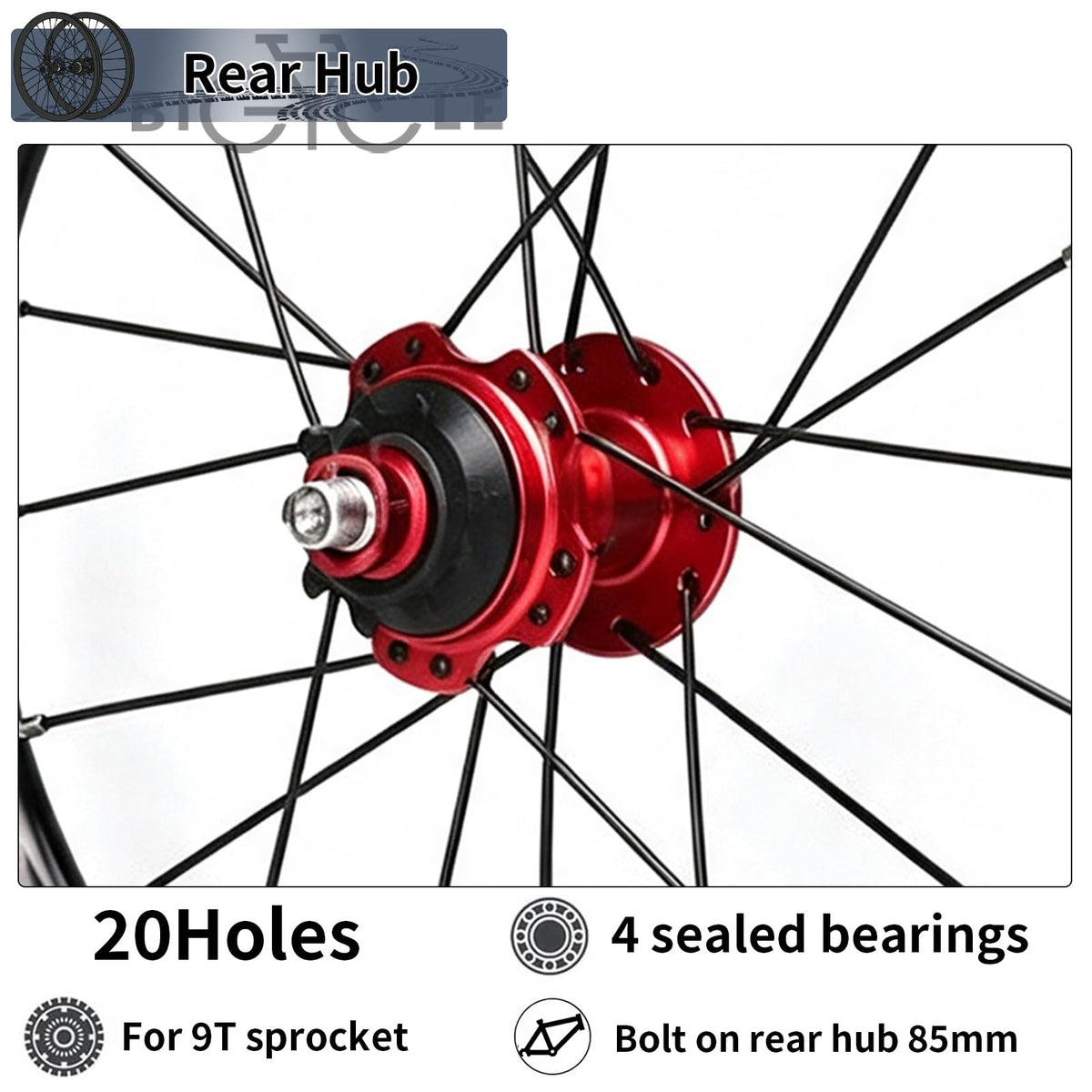 14inch 412 V-Brake Folding Bike Wheelset K267