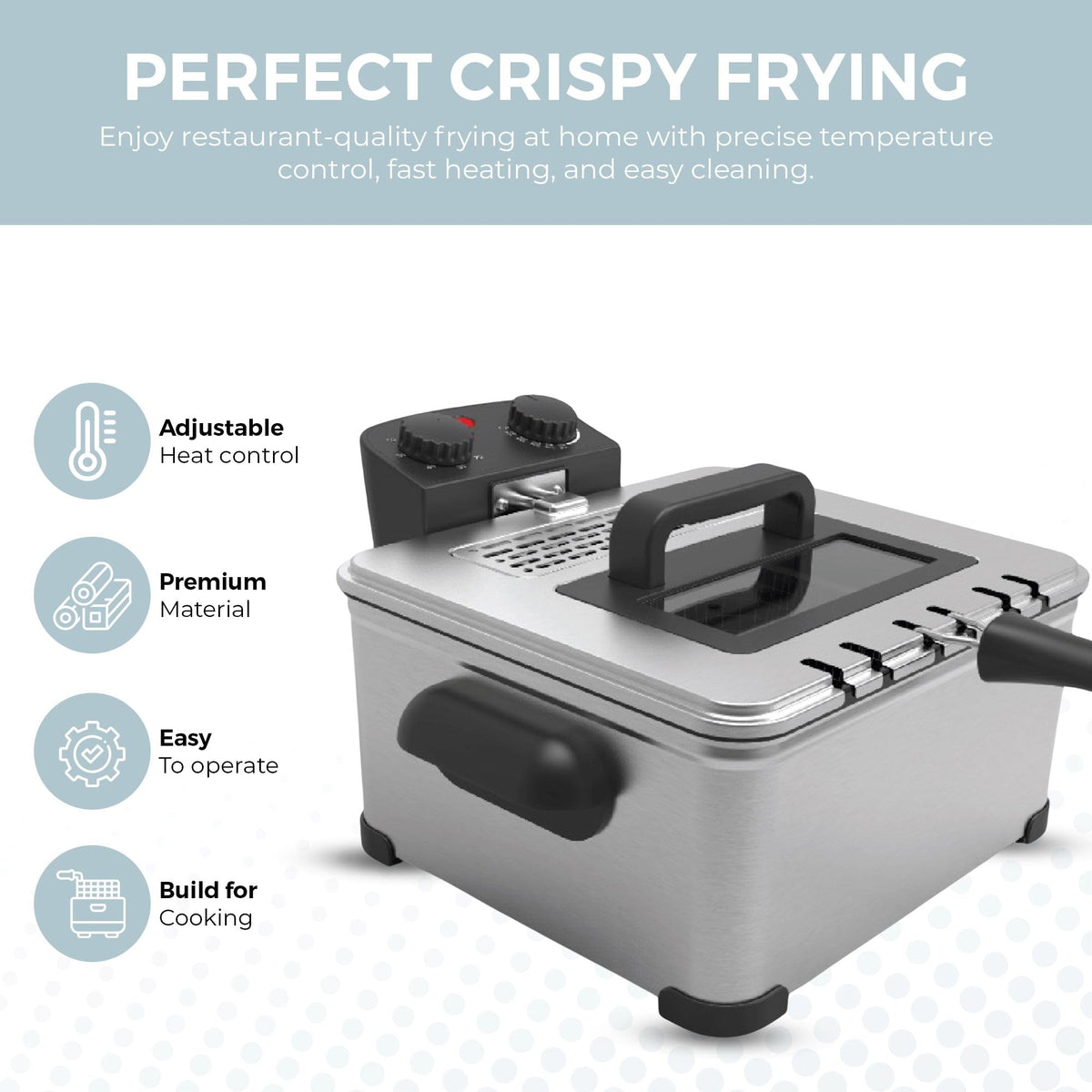 4.5L Stainless Steel Electric Deep Fryer with Basket O126400