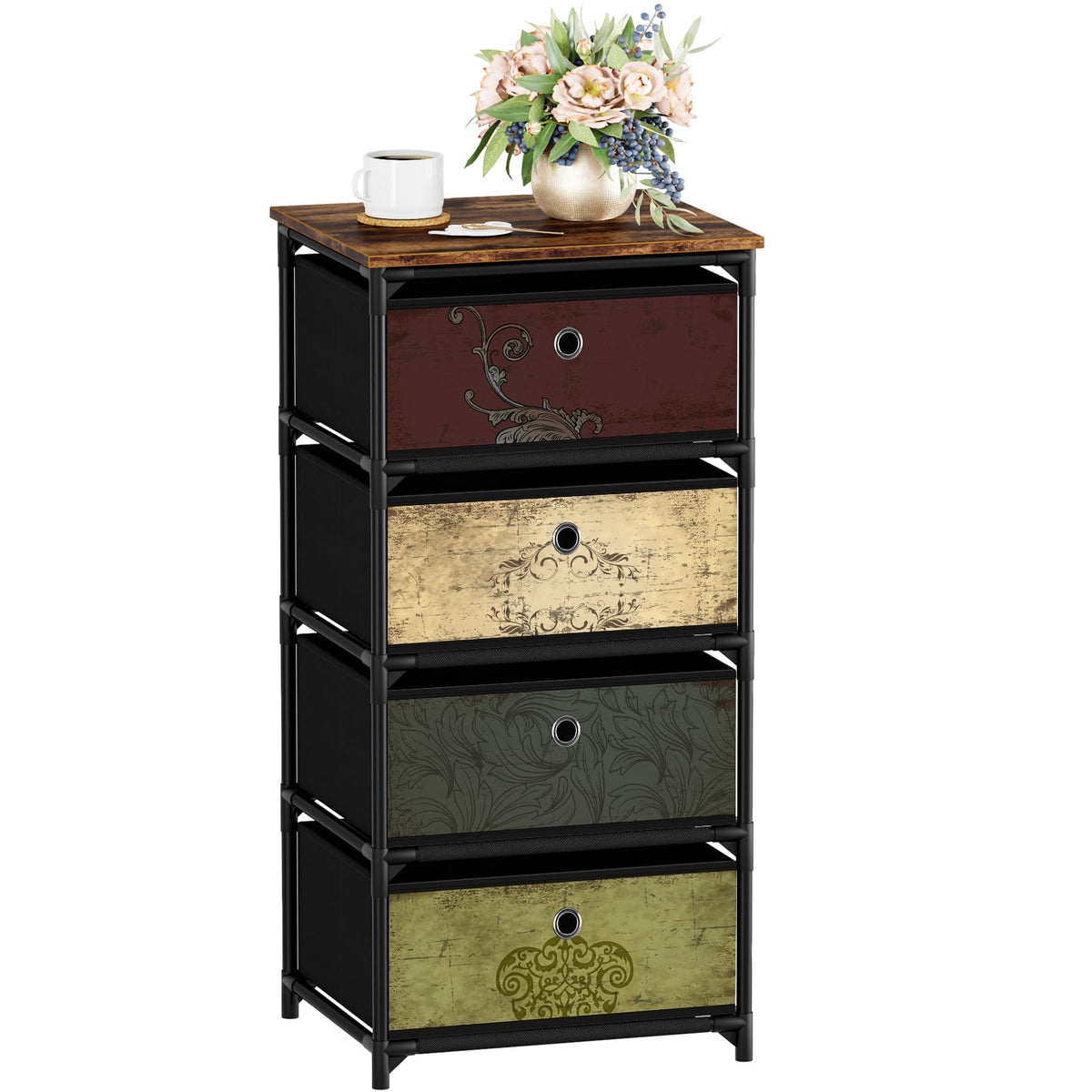 4 Drawer Fabric Storage Unit E8198