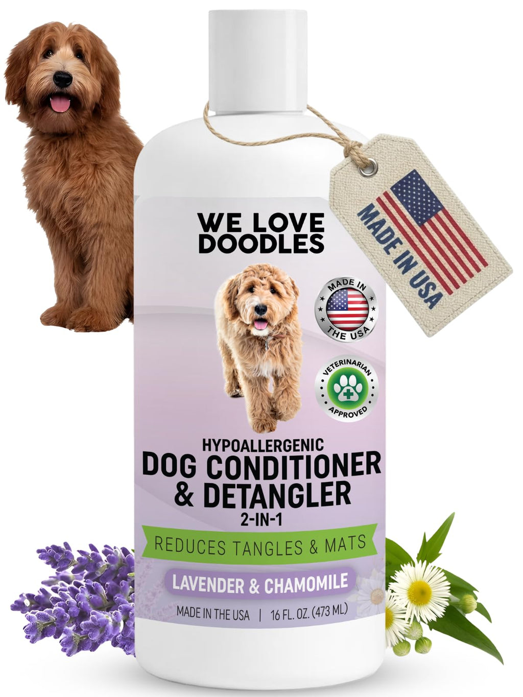 2-in-1 Dog Conditioner & Detangler, Lavender, 16OZ W423