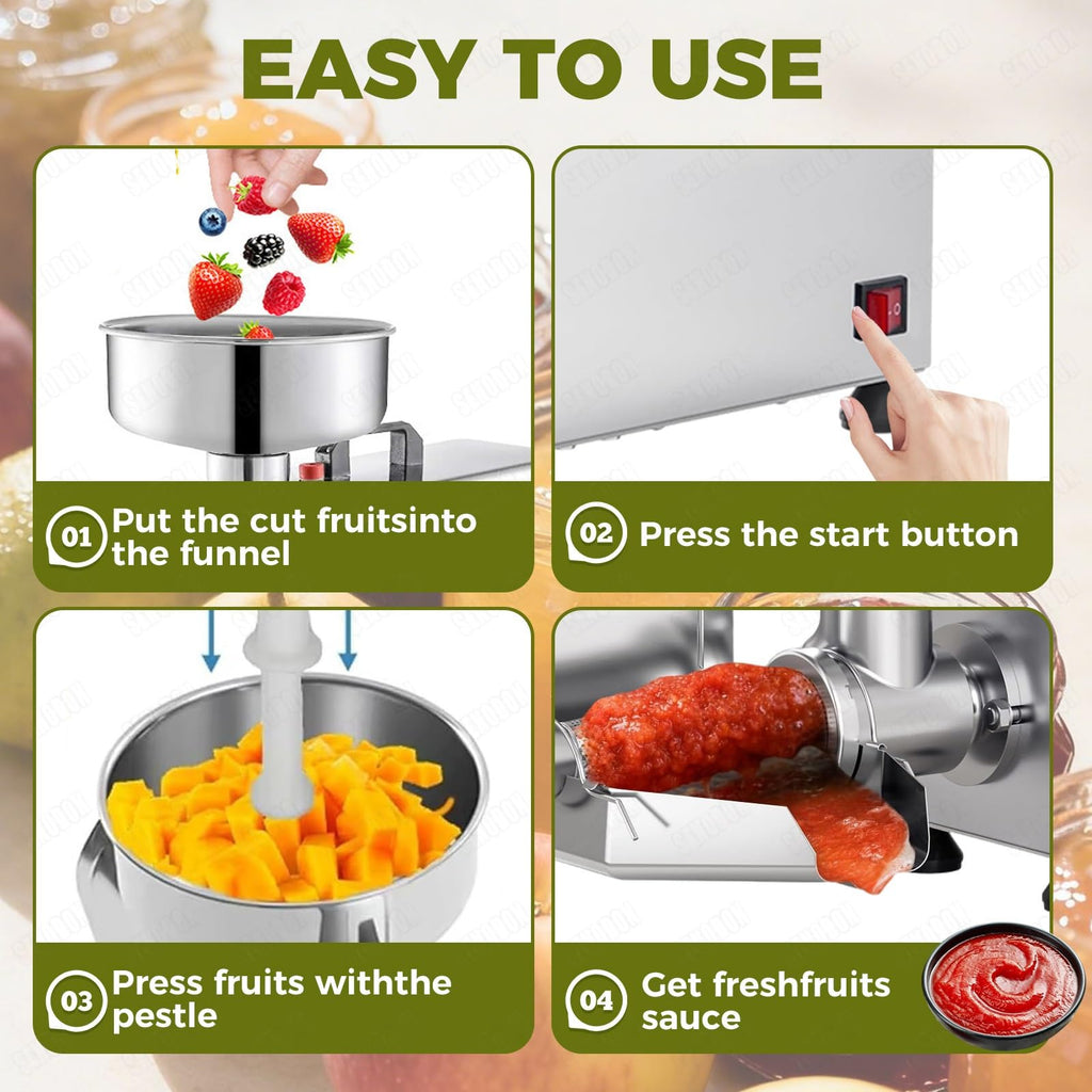 450W Metal Tomato Sauce Maker 8.5in Food-Grade Stainless Steel F6818