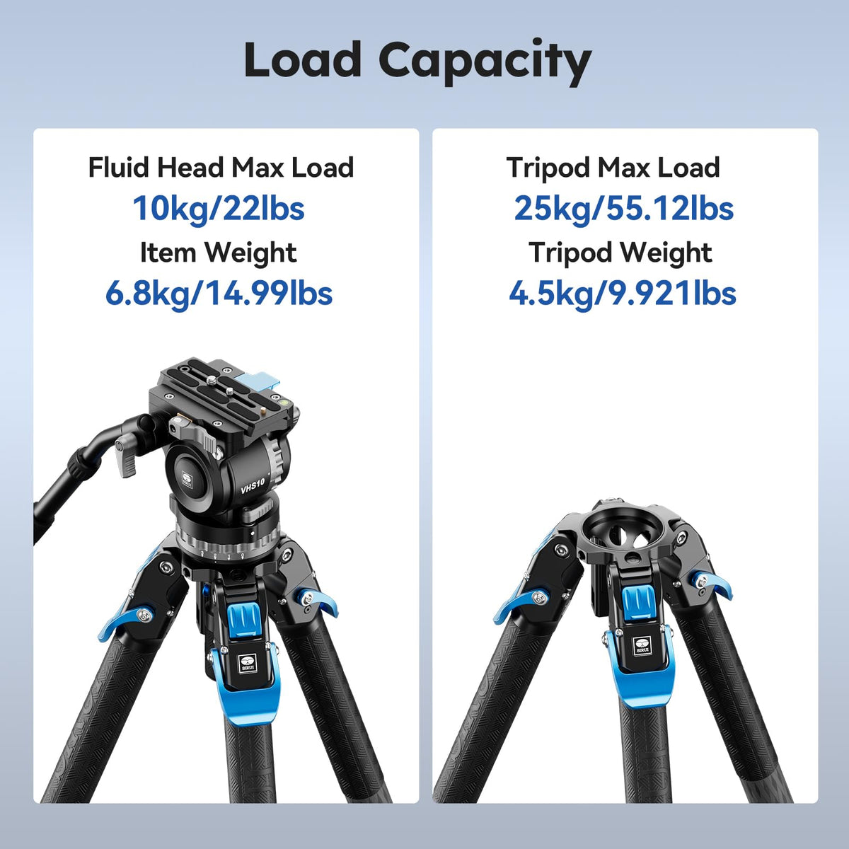 Carbon Fiber Video Tripod with Fluid Head L189717