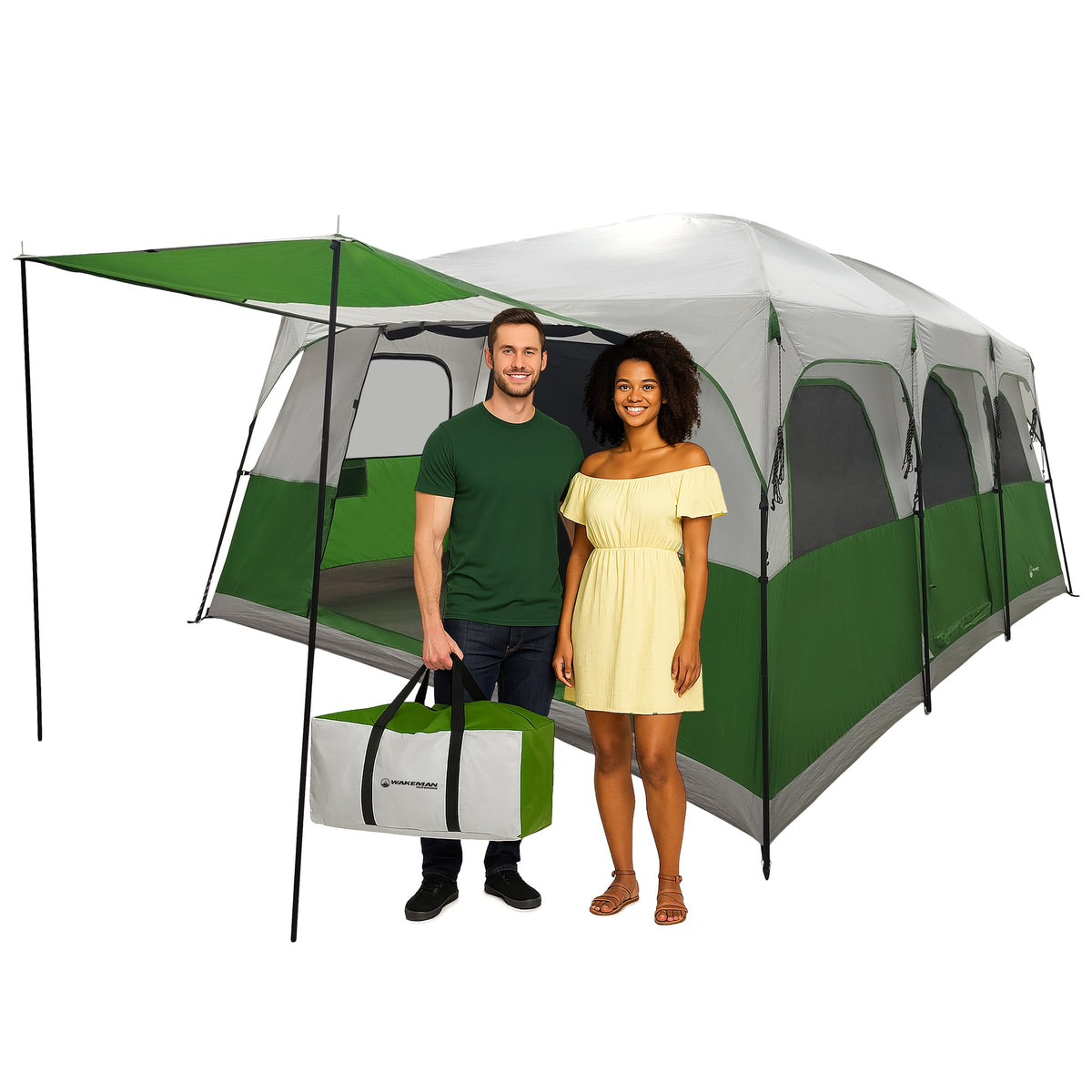 10-12 Person Camping Tent with Room Divider and Carry Bag Y714