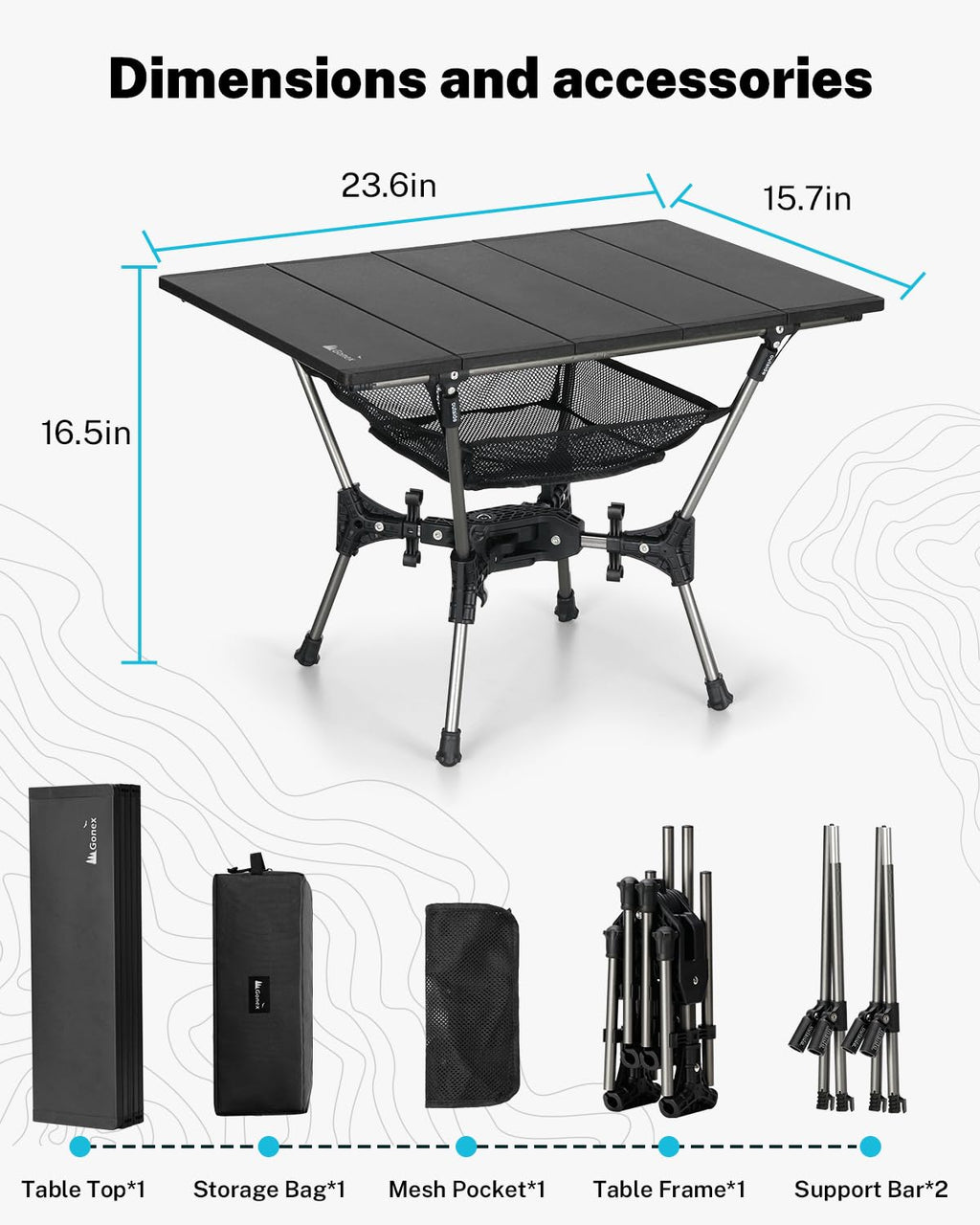 Foldable Aluminum Camping Table O547