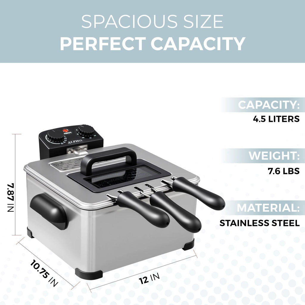 4.5L Stainless Steel Electric Deep Fryer with Basket O126400