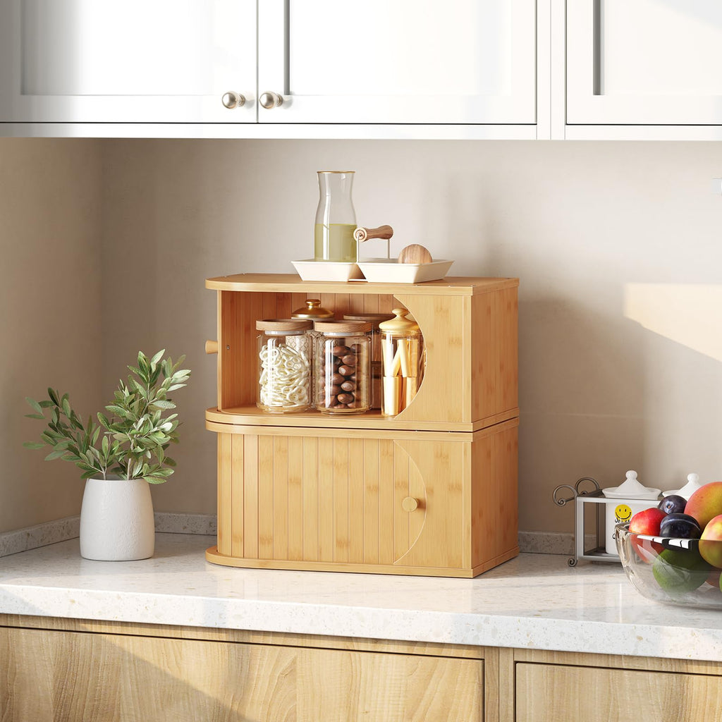 Bamboo Bread Box with Roller Door E4034