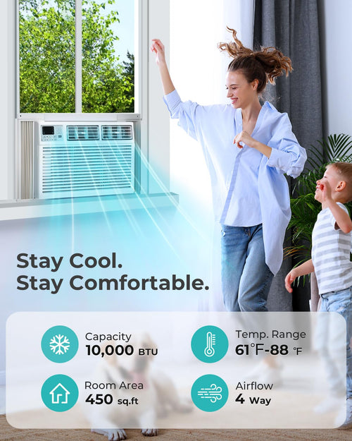 10000 BTU 6-in-1 Window Air Conditioner with Remote Control L52012
