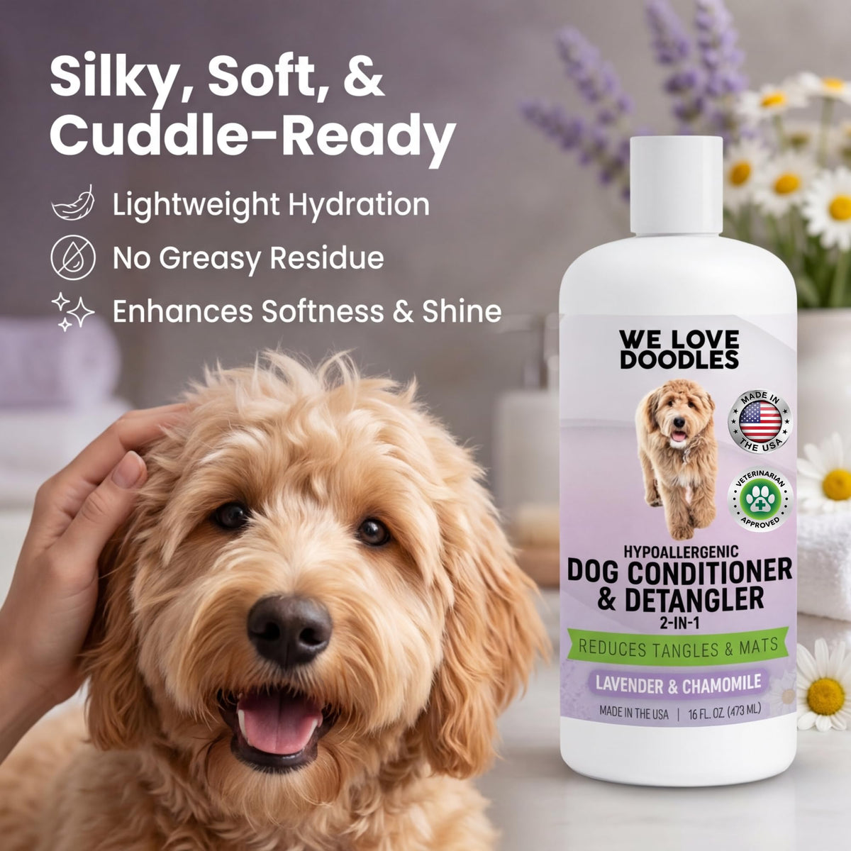 2-in-1 Dog Conditioner & Detangler, Lavender, 16OZ W423