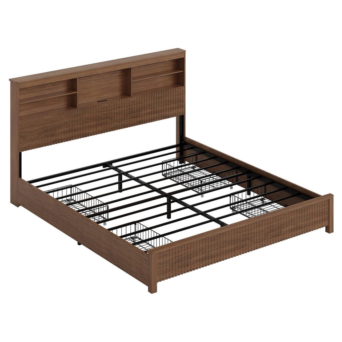 Queen Size Bed Frame with 4 Storage Drawers D9154