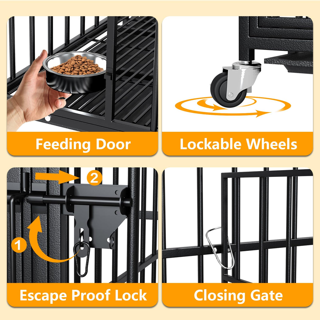 42 Inch Heavy Duty Metal Dog Crate with Divider A22545