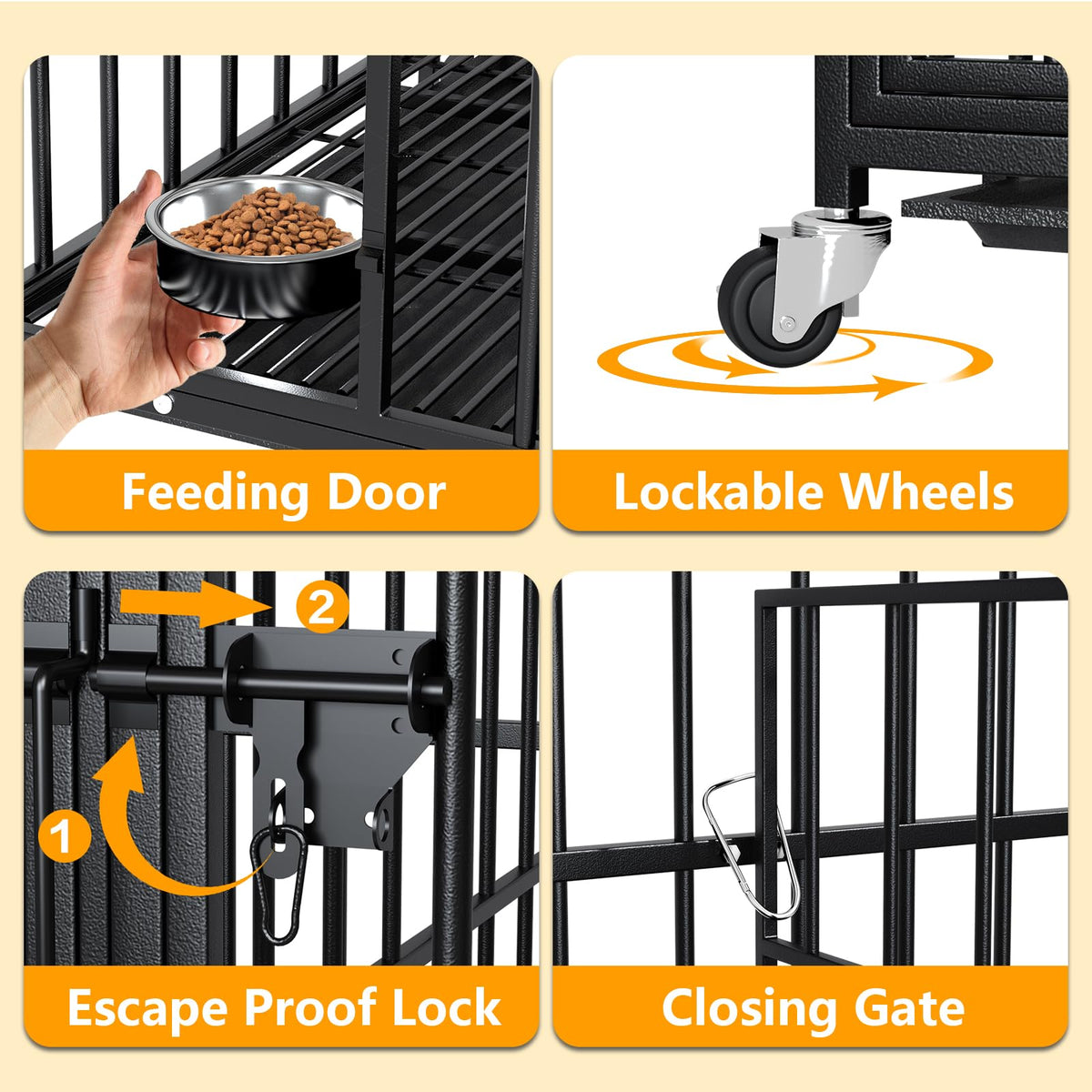 42 Inch Heavy Duty Metal Dog Crate with Divider A22545