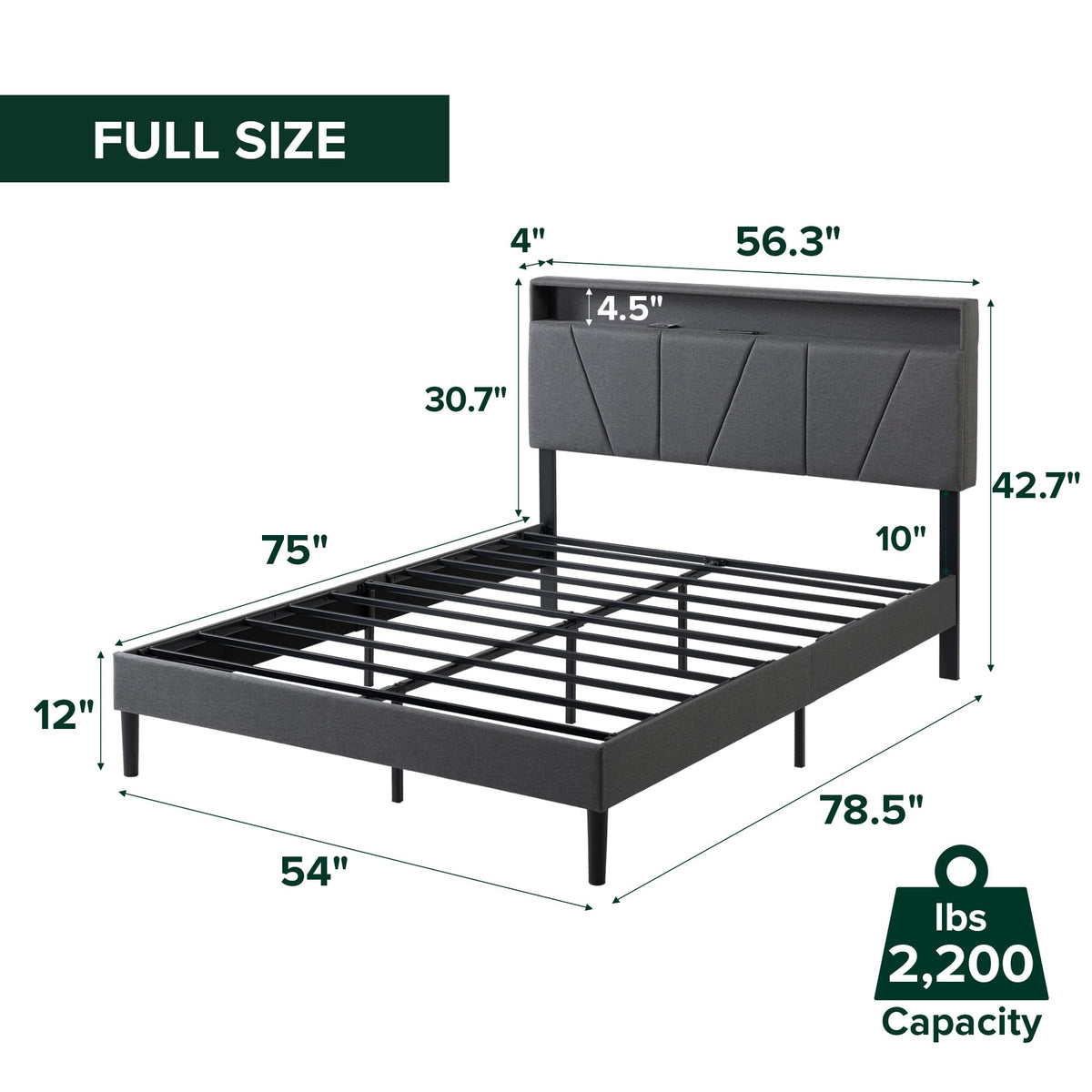 Upholstered Platform Bed Frame Full Y5818