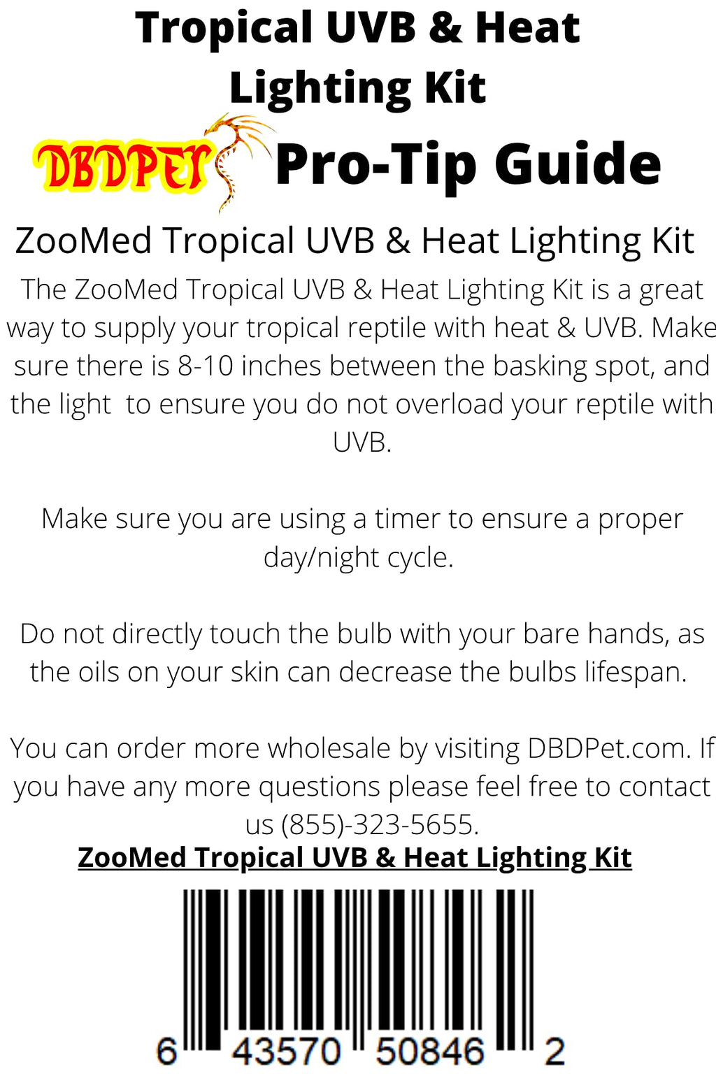 UV-B & Heat Lighting Kit with Deep Dome, 60w Basking Bulb & 13w UV-B K1710