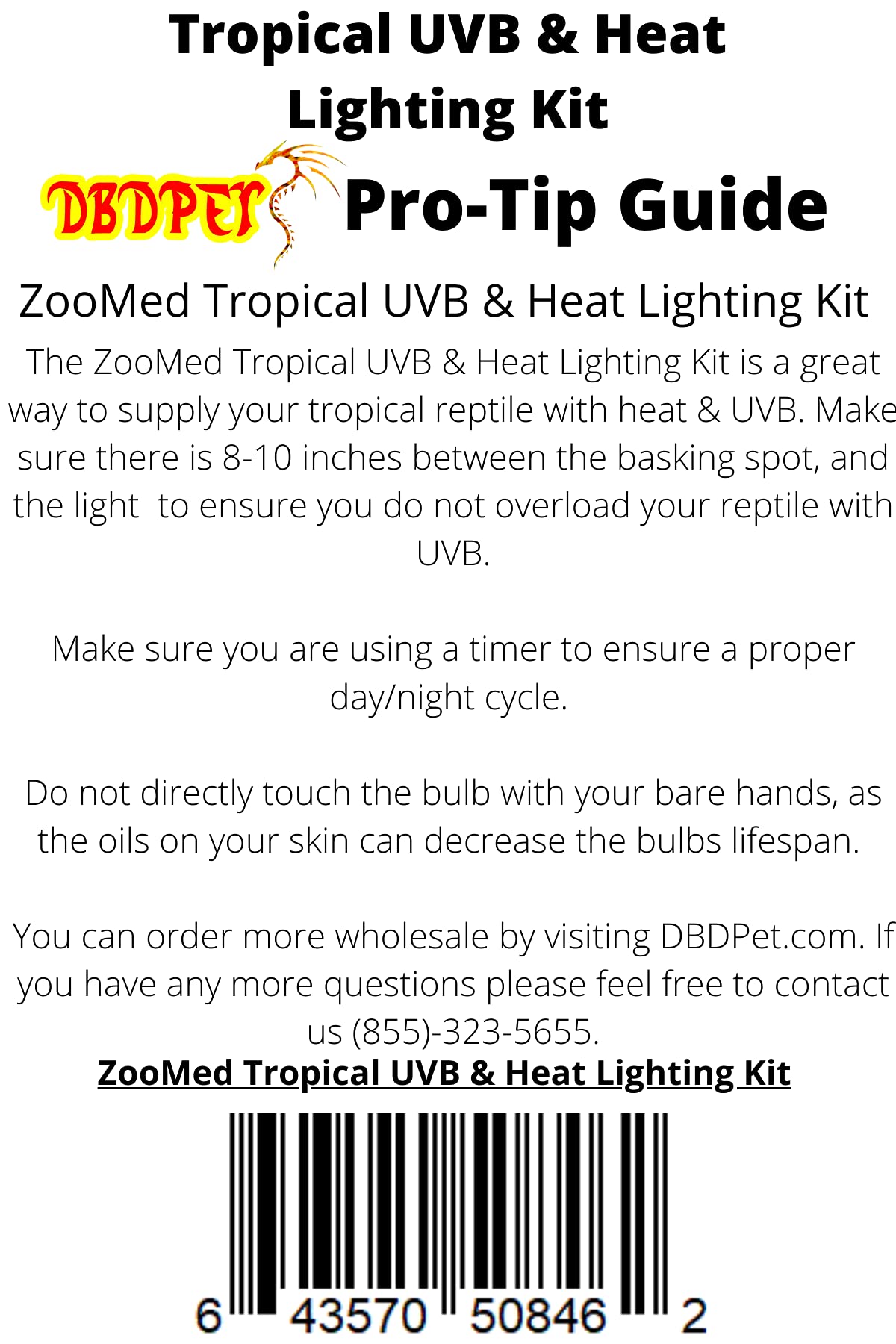 UV-B & Heat Lighting Kit with Deep Dome, 60w Basking Bulb & 13w UV-B K1710
