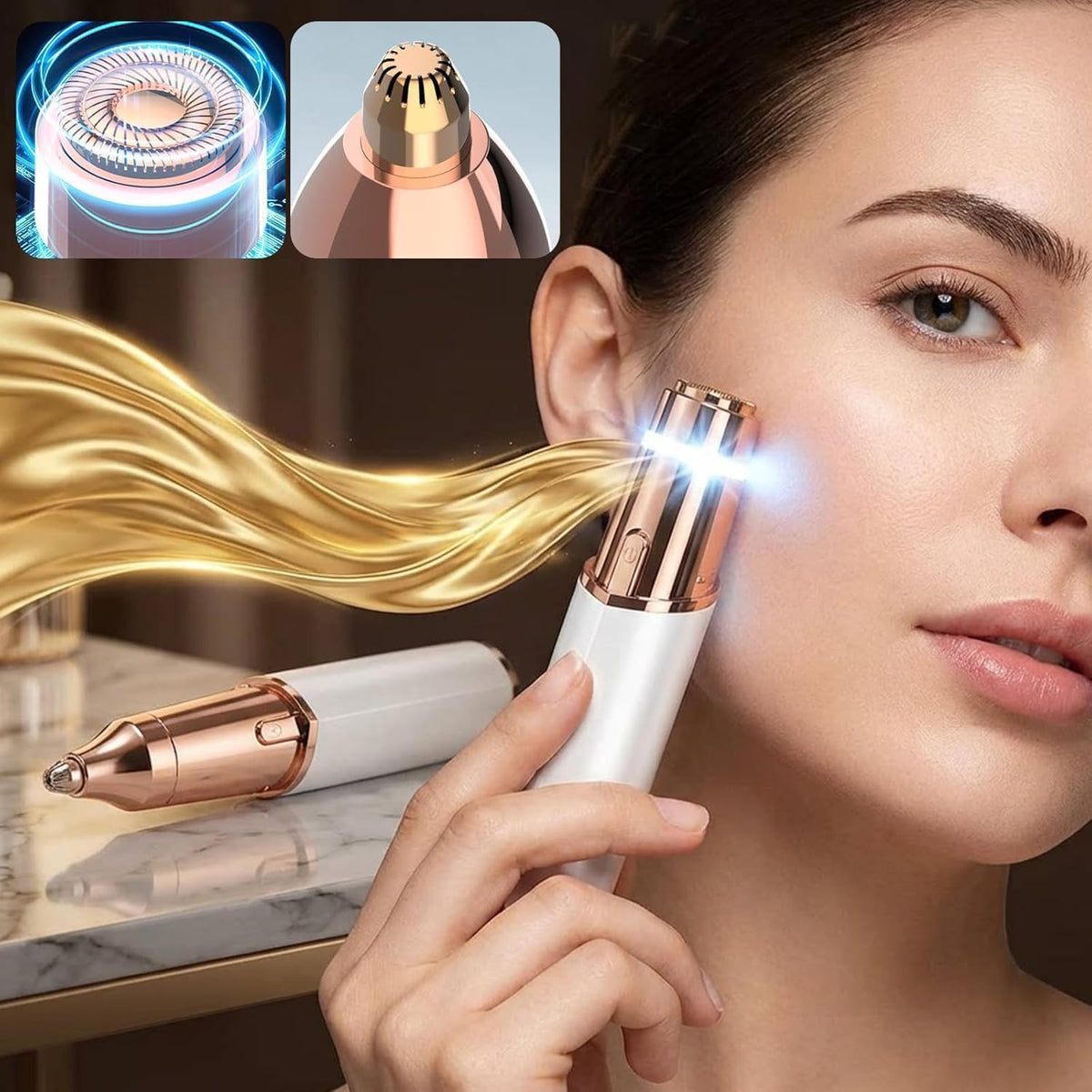 Rechargeable 2-in-1 Facial Hair Remover and Eyebrow Trimmer W5284