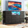Black Dresser with LED Lights & Charging Station H4568