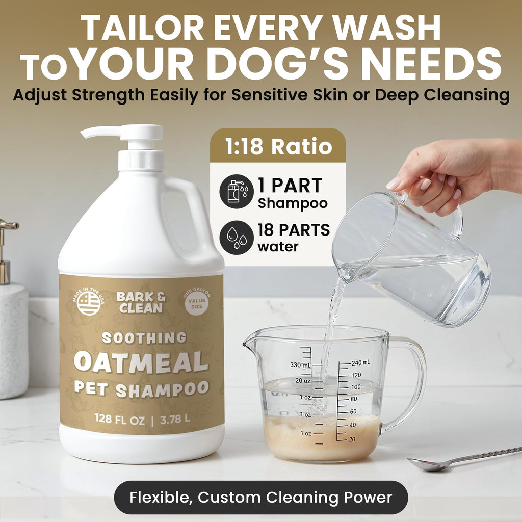 Oatmeal Dog Shampoo 1 Gallon with Pump Hypoallergenic Aloe Vera Coconut Oil V810874