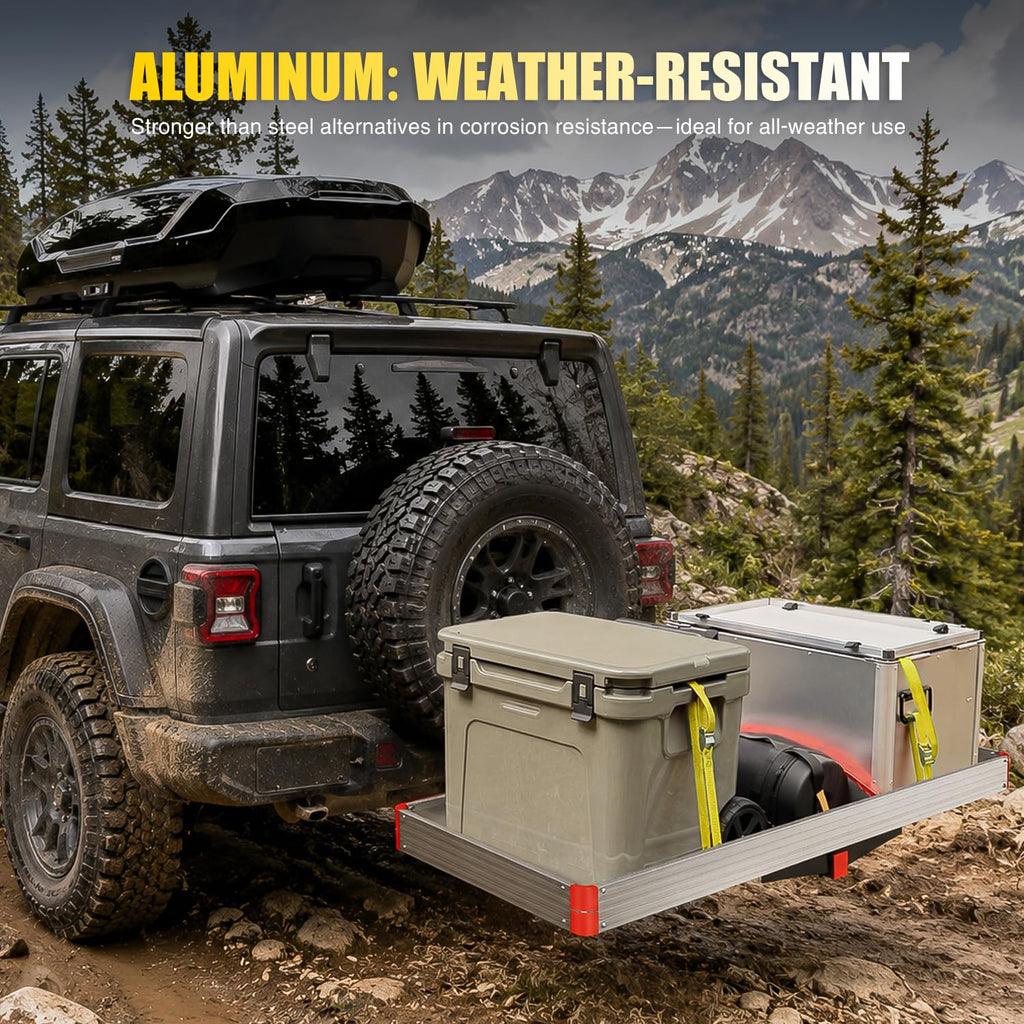 Aluminum Hitch Cargo Carrier 60" x 22" x 3.25" 500 lbs Cargo Basket for 2" Receiver R8303