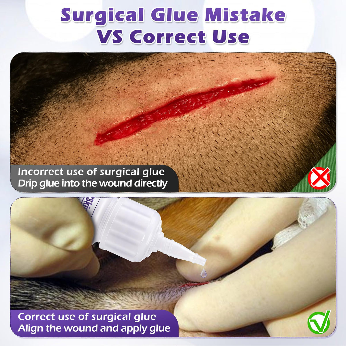 3ml Veterinary Surgical Skin Glue with 10 Applicators B685