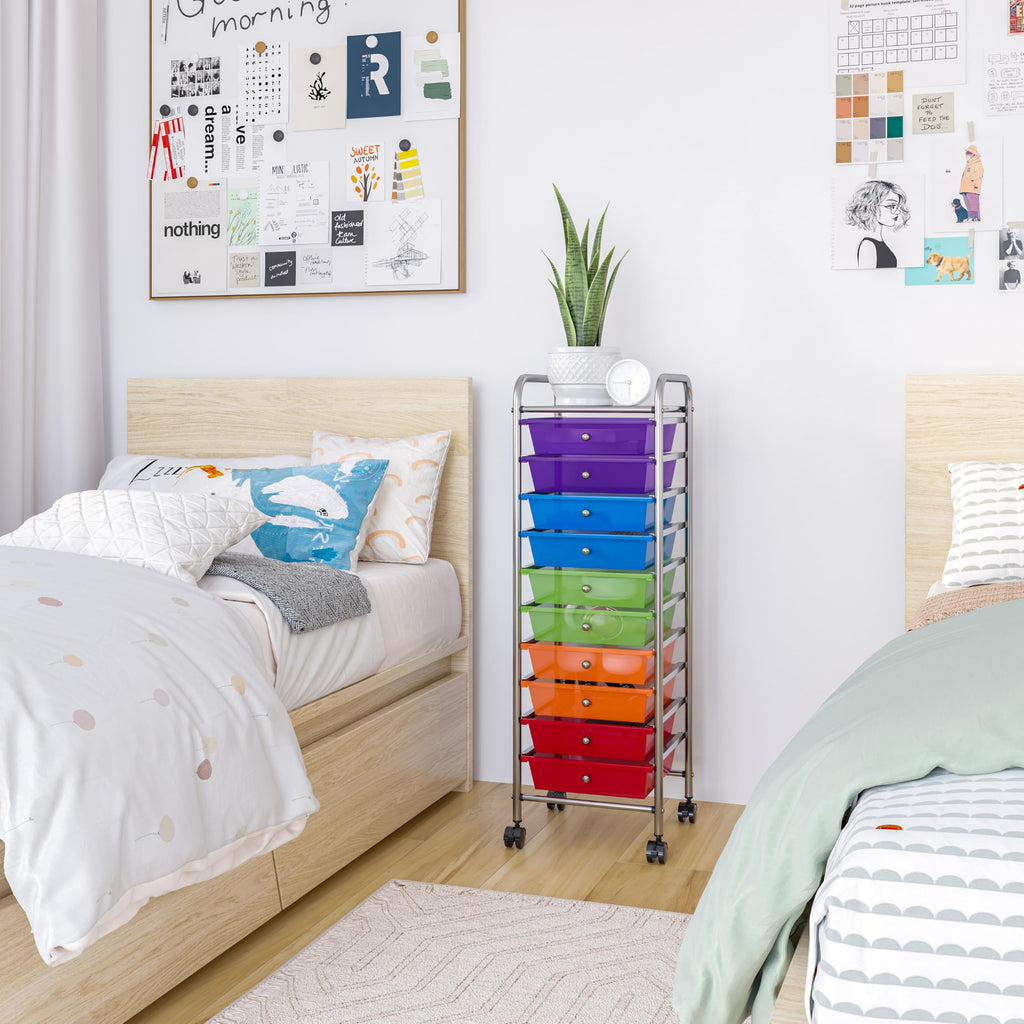 10 Drawer Rolling Storage Cart F713