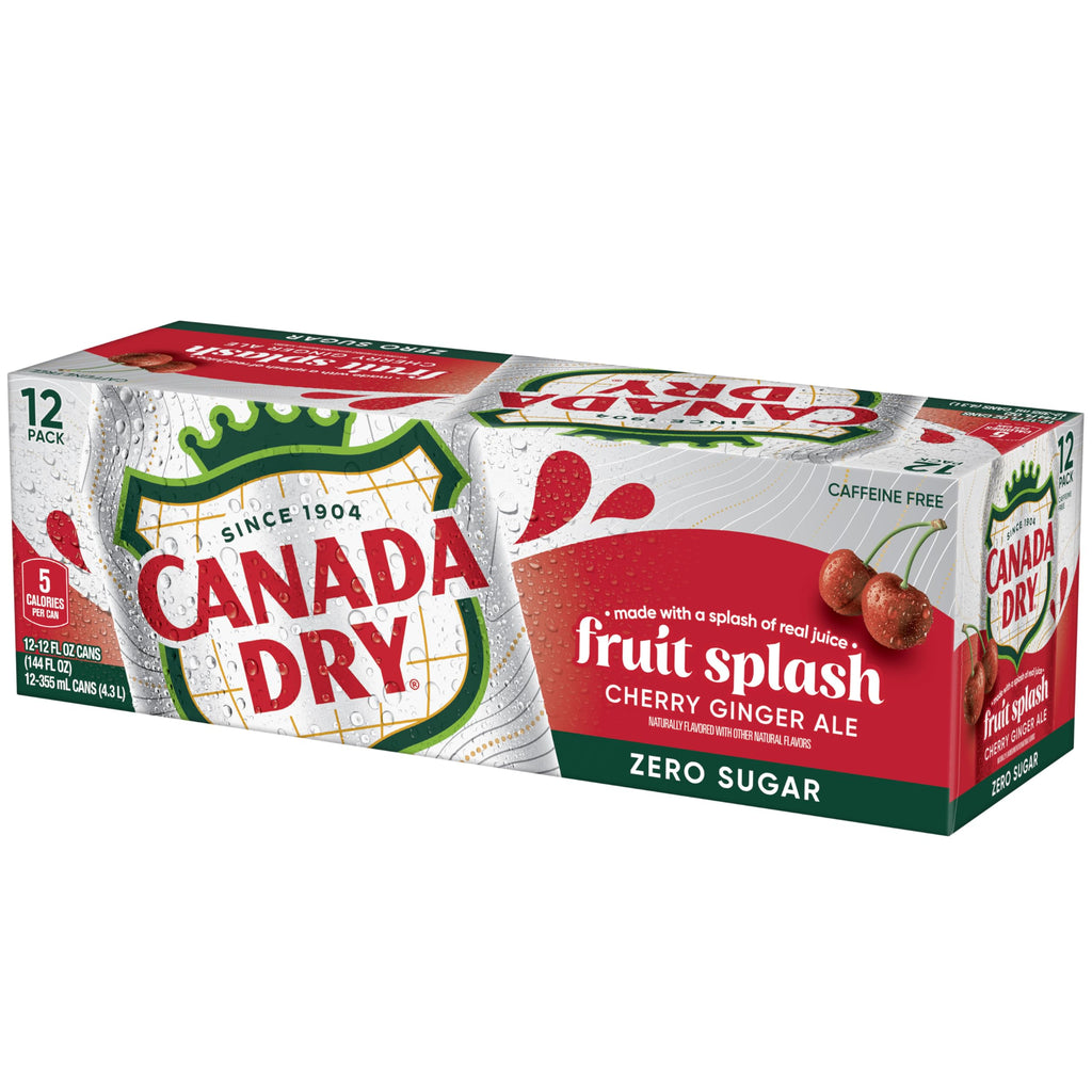 Zero Sugar Cherry Ginger Ale Soda, 12 fl. oz. Cans, 12 Pack J23639