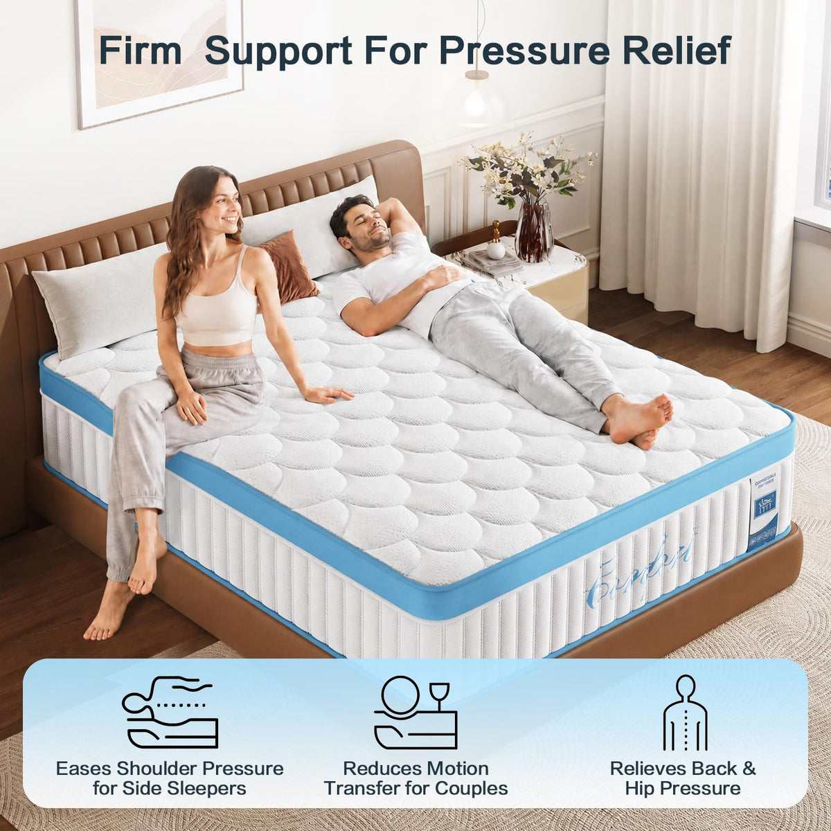Full Size 12 Inch Firm Hybrid Memory Foam Mattress U6756