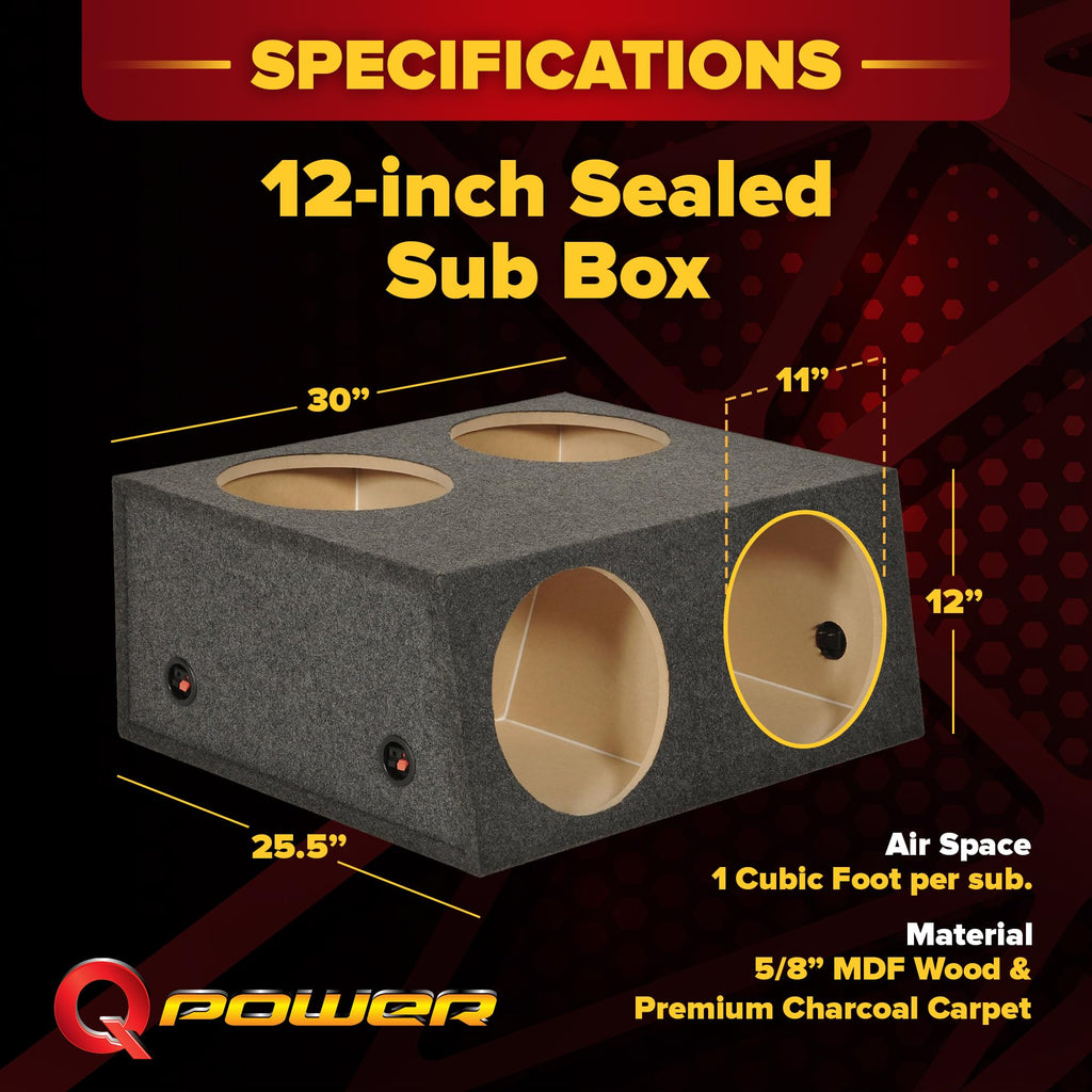 12 Inch 4 Hole Sealed Divided Speaker Box Subwoofer Enclosure C524023