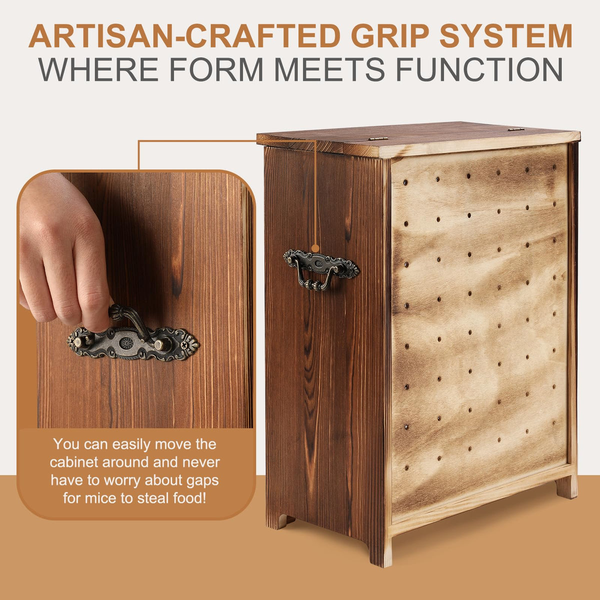 Potato and Onion Storage Bin Wooden Storage Box J7781