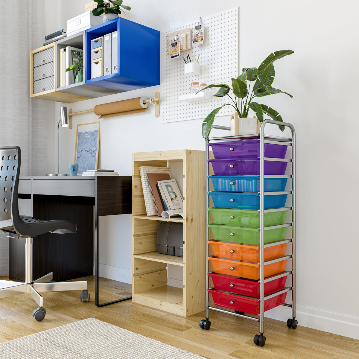 10 Drawer Rolling Storage Cart F713