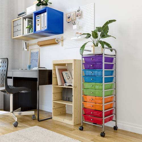 10 Drawer Rolling Storage Cart F713