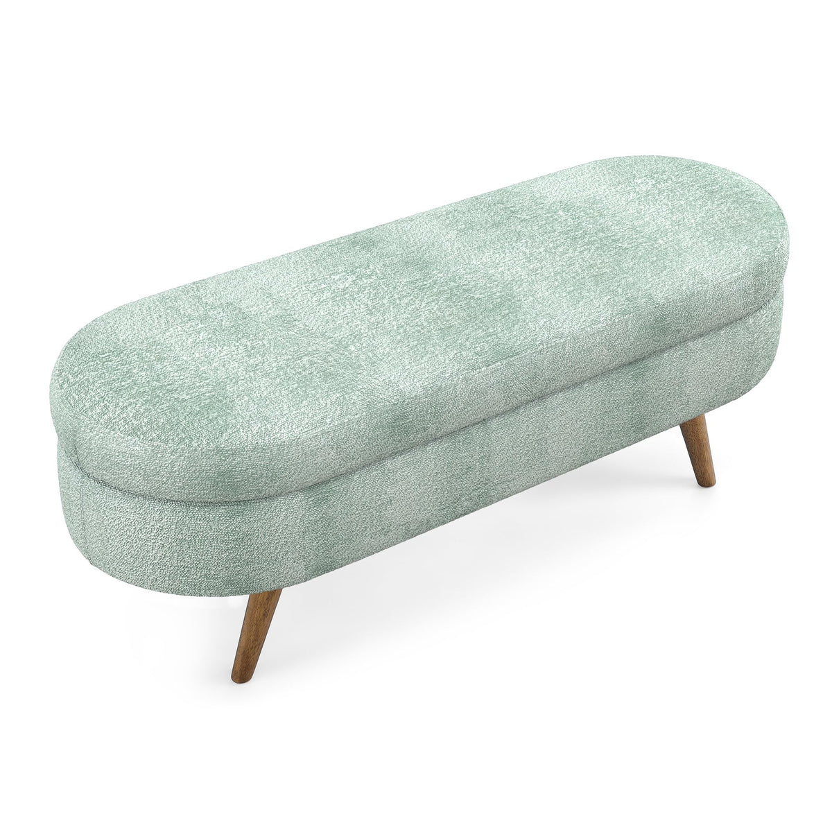 Oval Storage Bench with Rubber Wood Legs S761