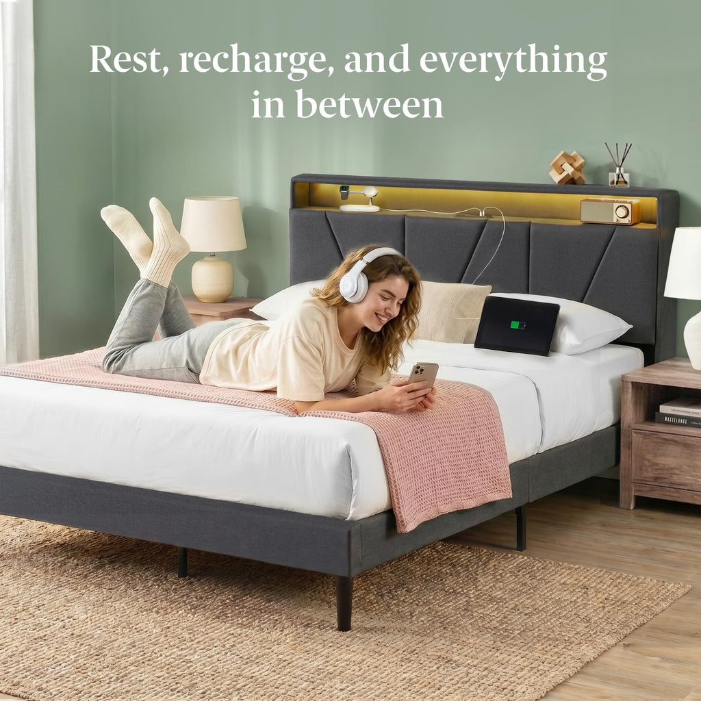 Upholstered Platform Bed Frame Full Y5818