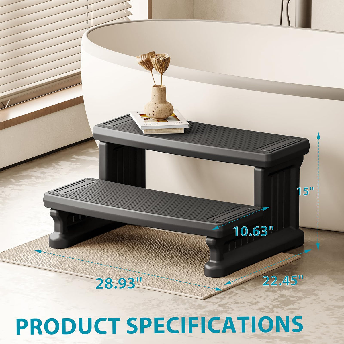 Non-Slip 2-Step Hot Tub Steps Y937425
