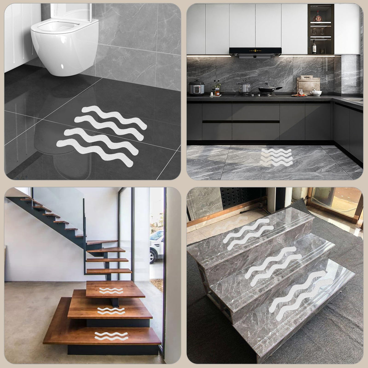 24 PCS Anti Slip Shower Stickers with Scraper O499955