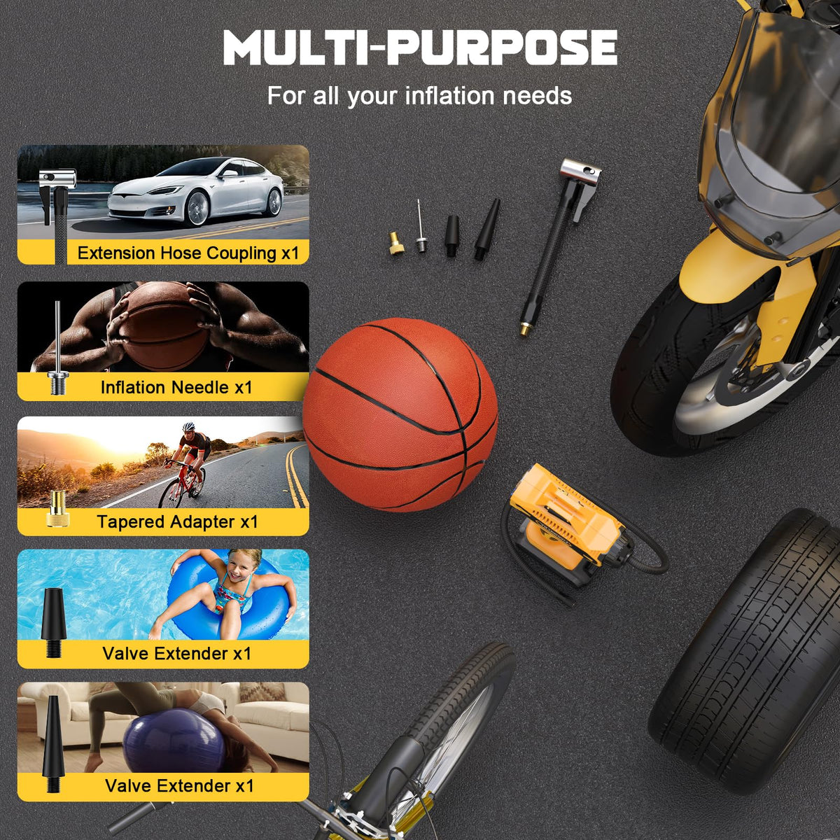 Cordless Portable Tire Inflator Air Compressor 160PSI Digital Pressure Gauge O82735