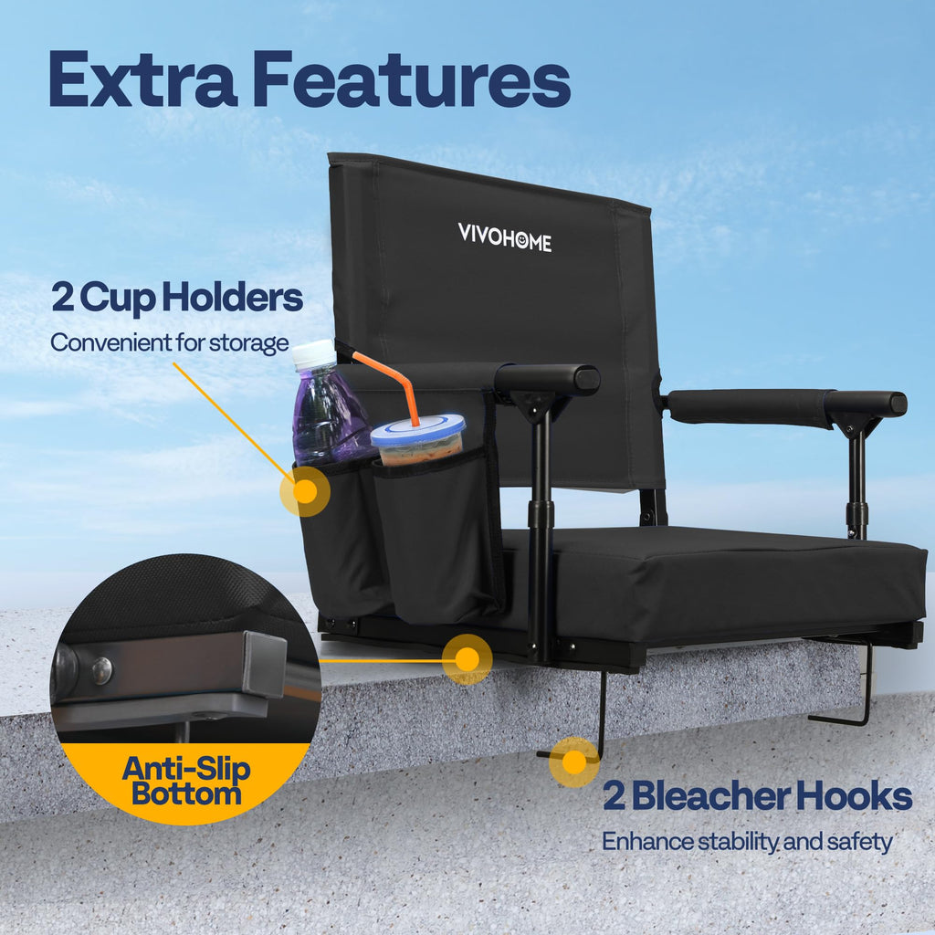 Stadium Seat with Back Support and 2.8" Cushion P5286