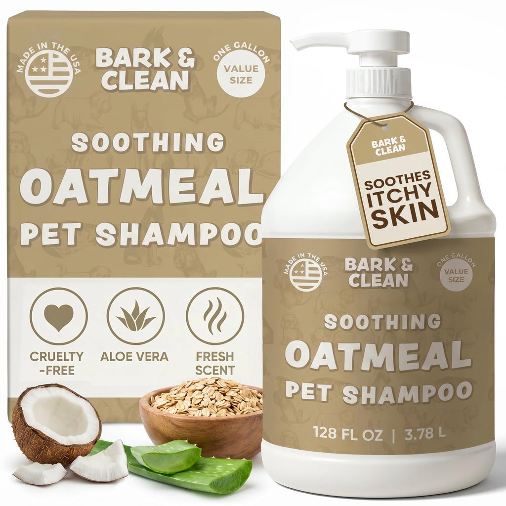 Oatmeal Dog Shampoo 1 Gallon with Pump Hypoallergenic Aloe Vera Coconut Oil V810874