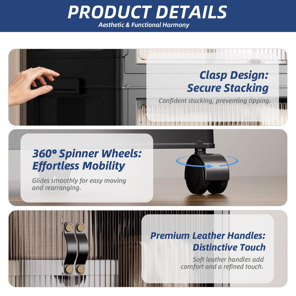 580Qt Stackable Storage Bins with Lid, 5 Pack Black Q212504
