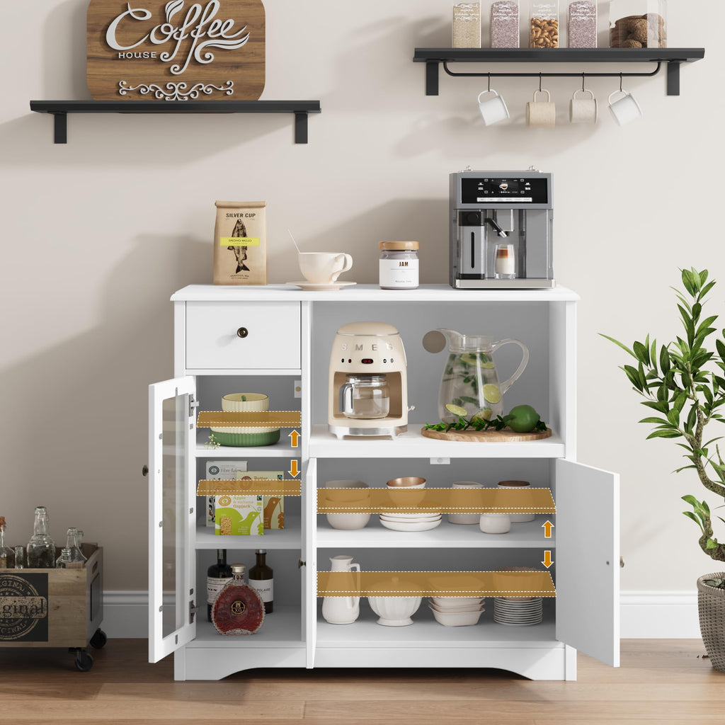 White Microwave Cabinet G266234