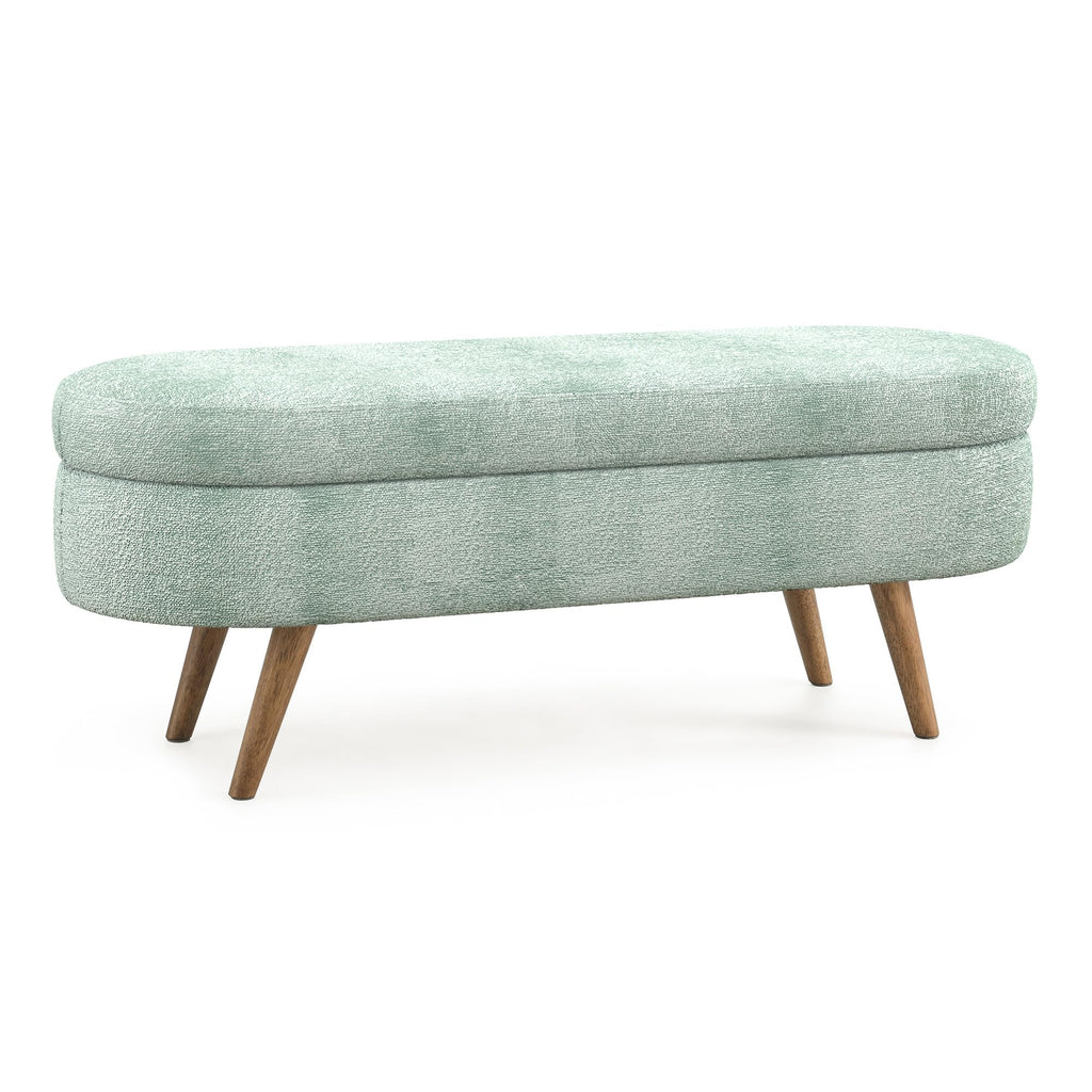 Oval Storage Bench with Rubber Wood Legs S761
