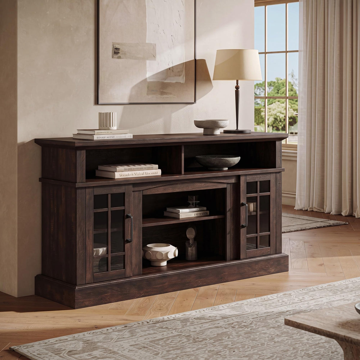 58" Espresso TV Stand & Media Entertainment Center N313
