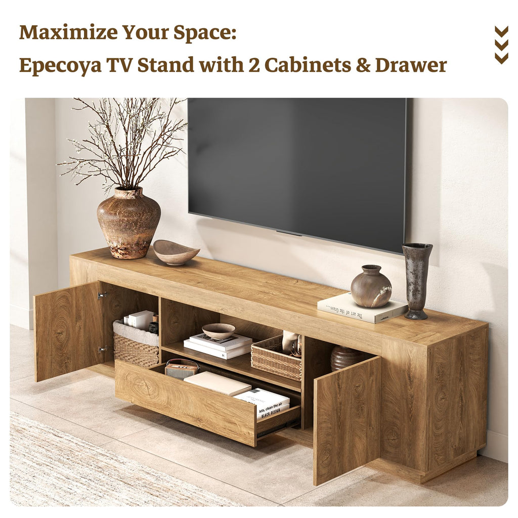 Natural Oak Brown TV Stands N36466