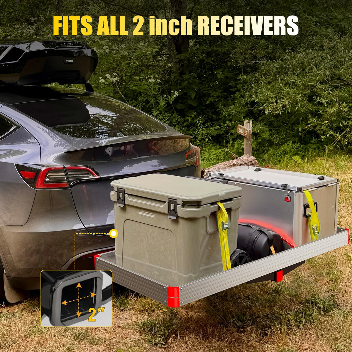 Aluminum Hitch Cargo Carrier 60" x 22" x 3.25" 500 lbs Cargo Basket for 2" Receiver R8303