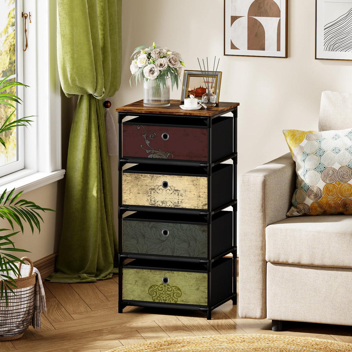 4 Drawer Fabric Storage Unit E8198