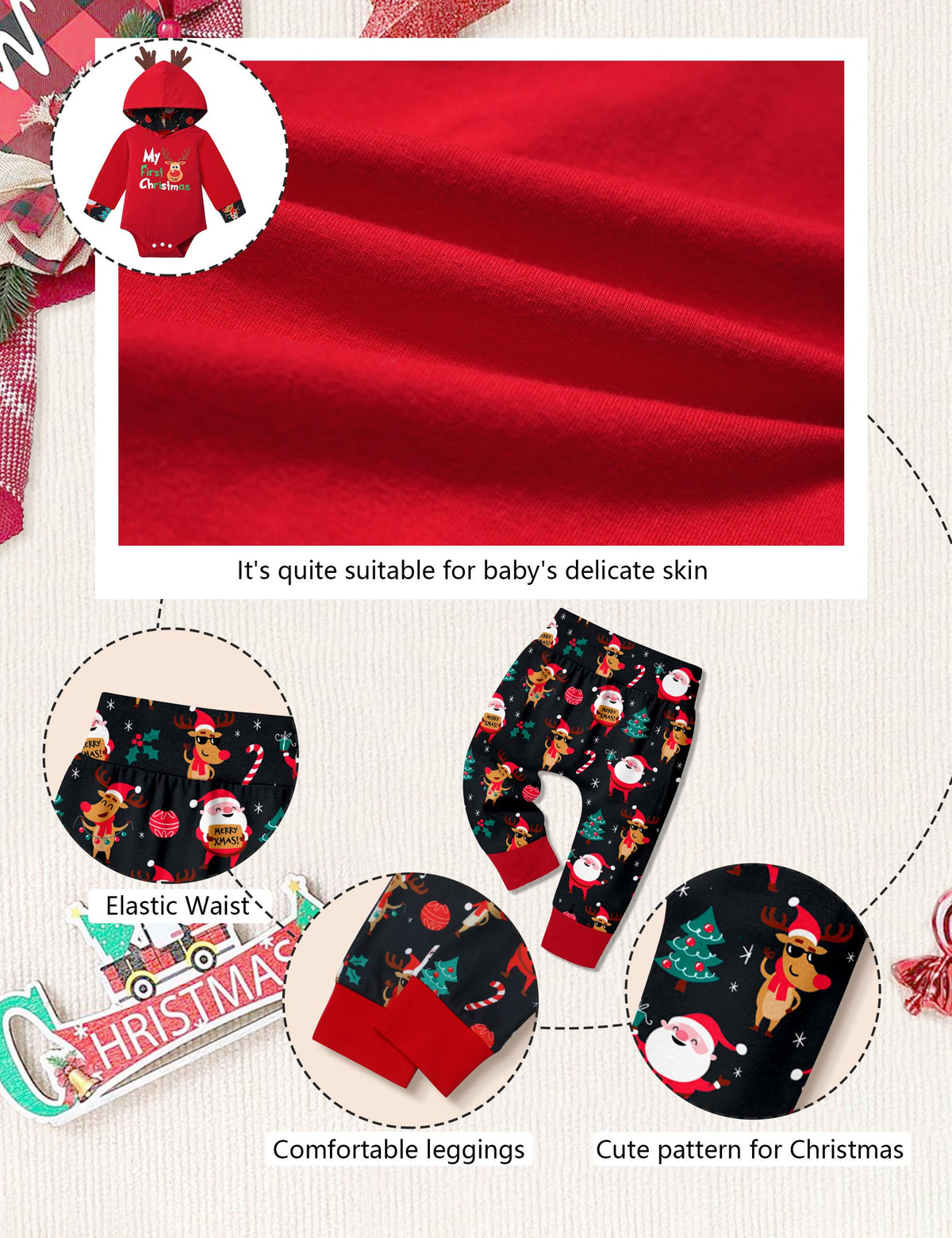 Newborn Baby Boy 2PCS Hoodies and Long Pants Outfits Set X30927