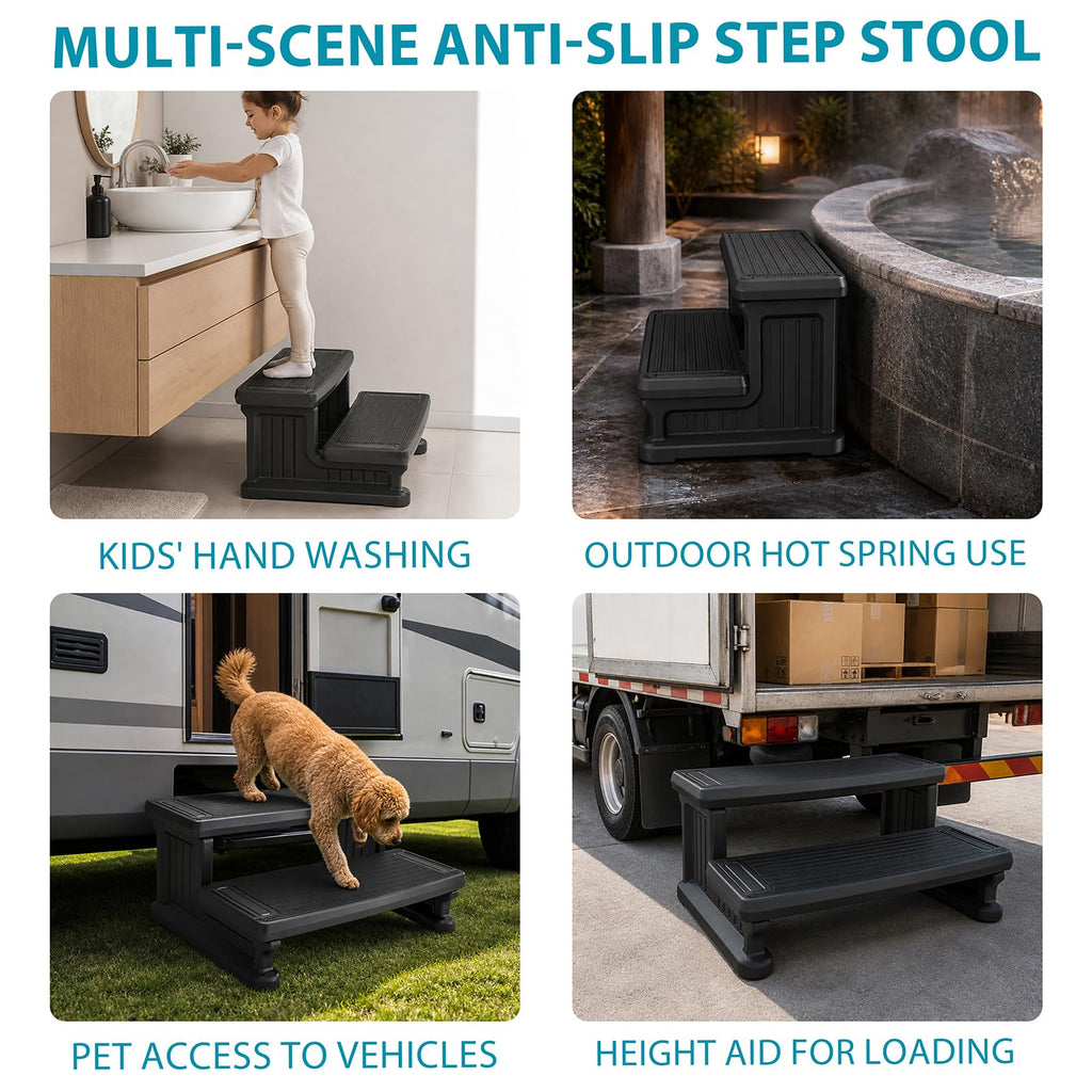 Non-Slip 2-Step Hot Tub Steps Y937425