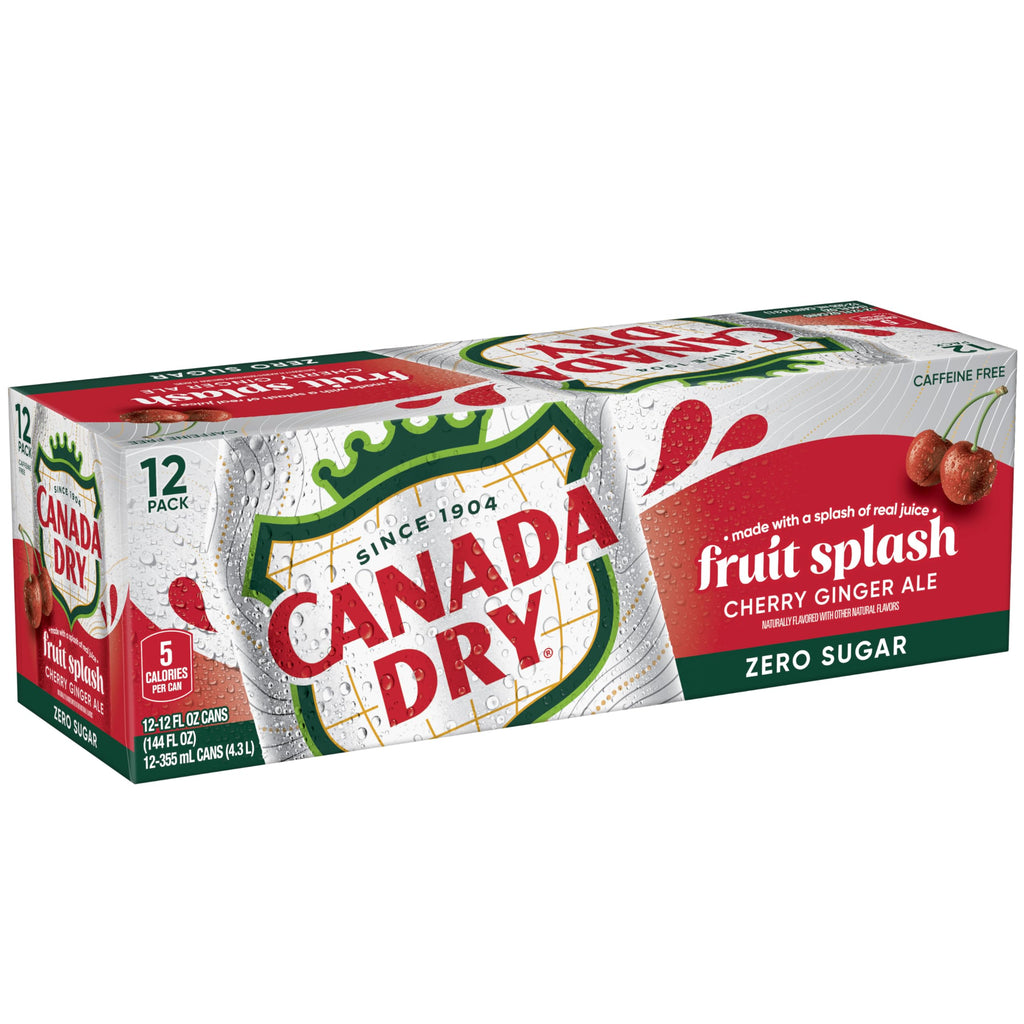 Zero Sugar Cherry Ginger Ale Soda, 12 fl. oz. Cans, 12 Pack J23639