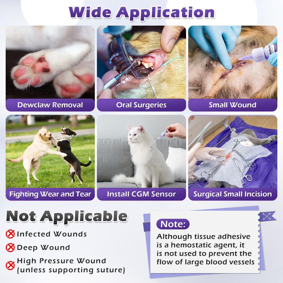 3ml Veterinary Surgical Skin Glue with 10 Applicators B685