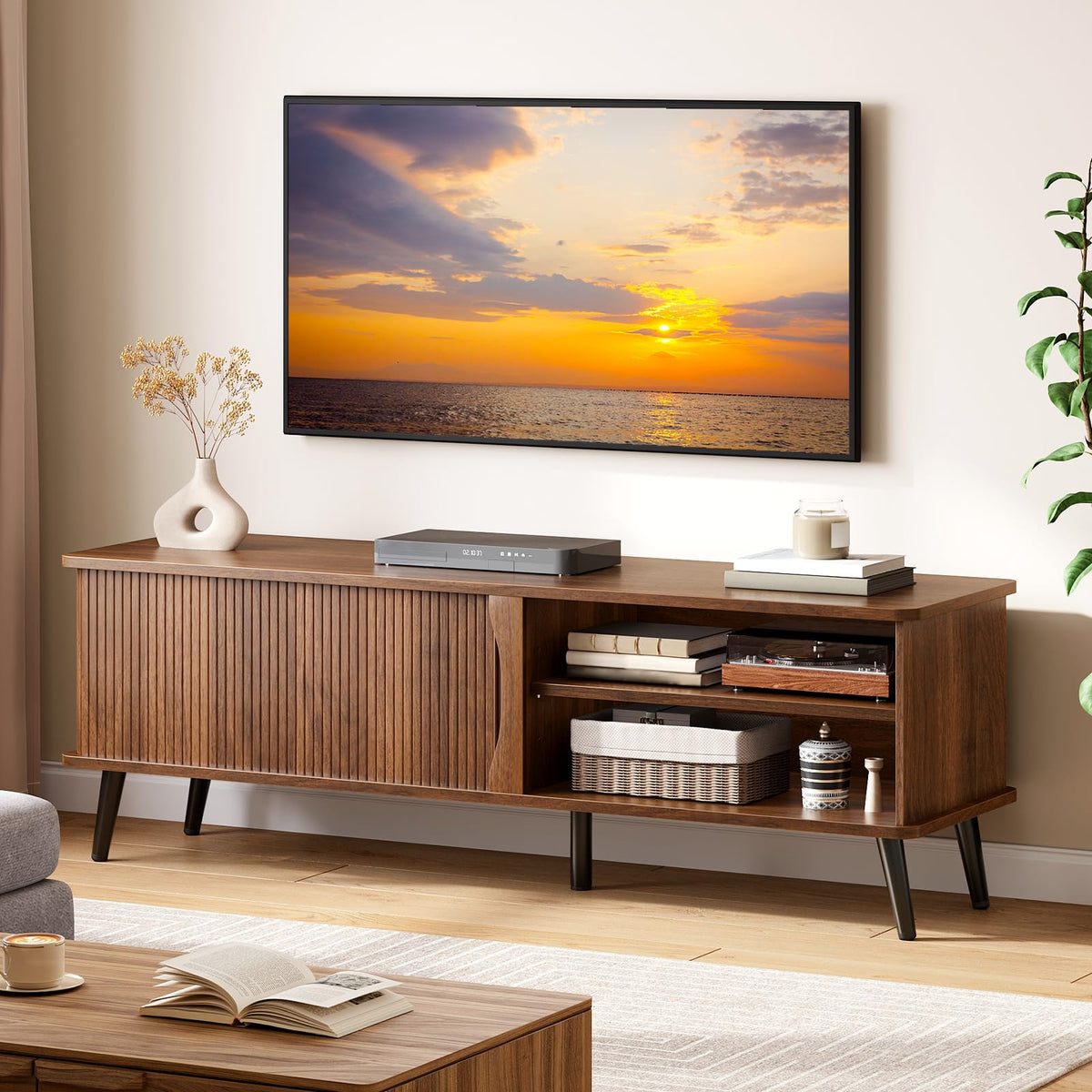 Mid Century Modern TV Stand with Storage B429089